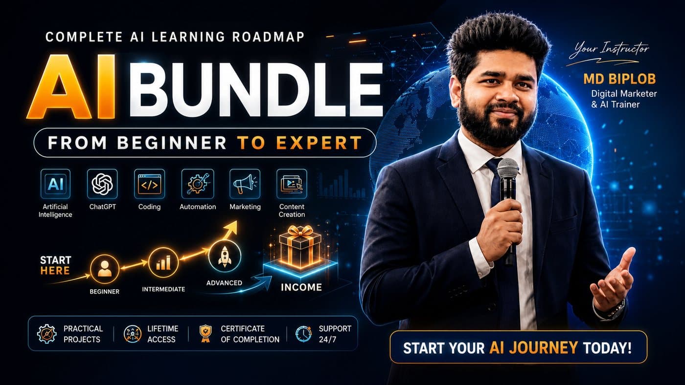 AI Bundle — complete AI learning roadmap from beginner to expert, instructor Md Biplob